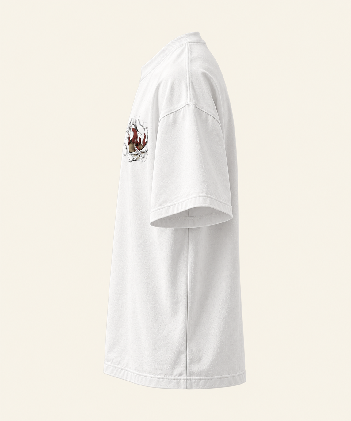 White Anime Graphic Oversized T-Shirt