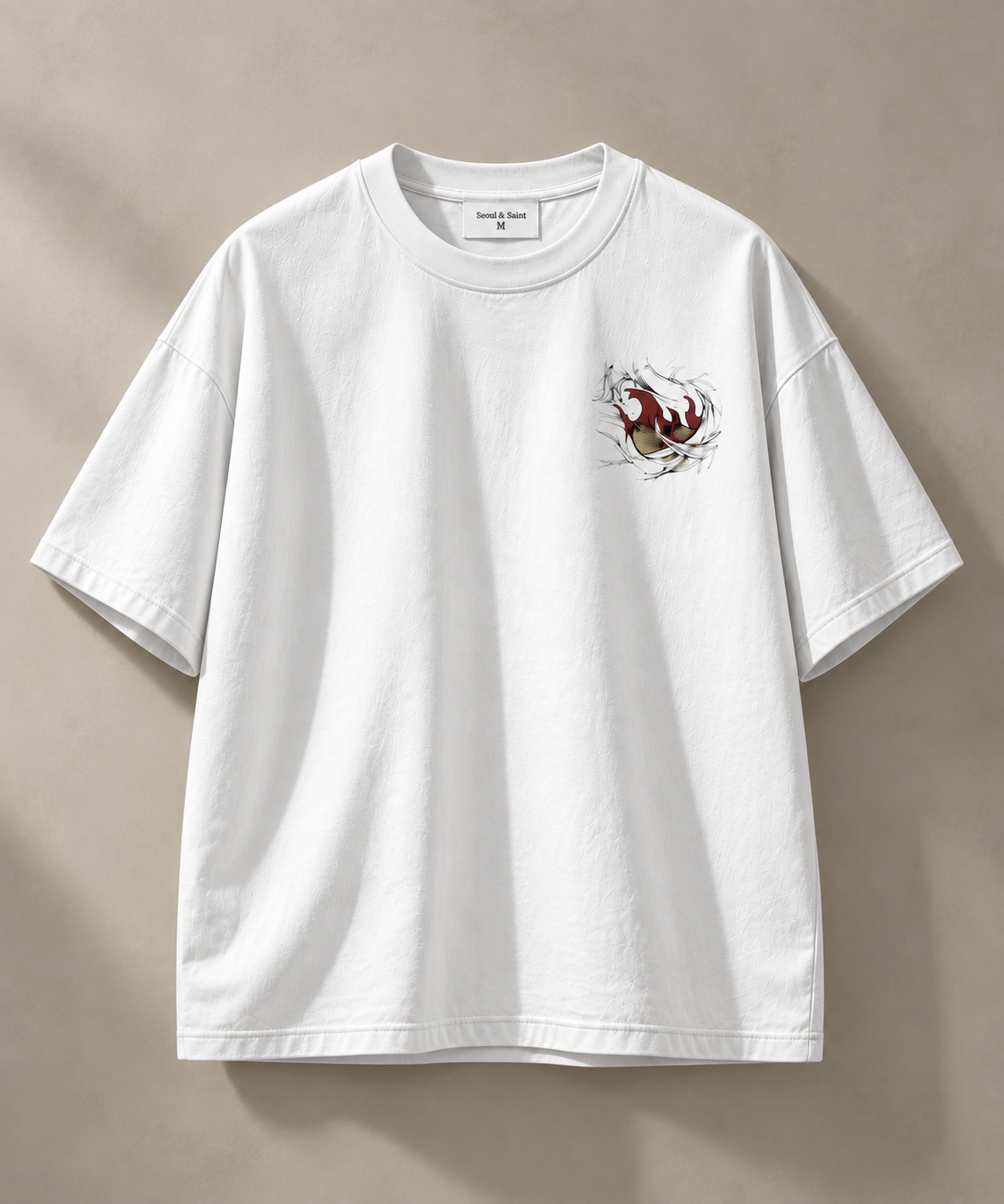 White Anime Graphic Oversized T-Shirt