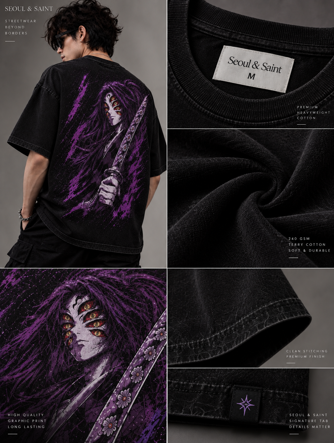Violet Oni — Japanese Demon Oversized T-Shirt