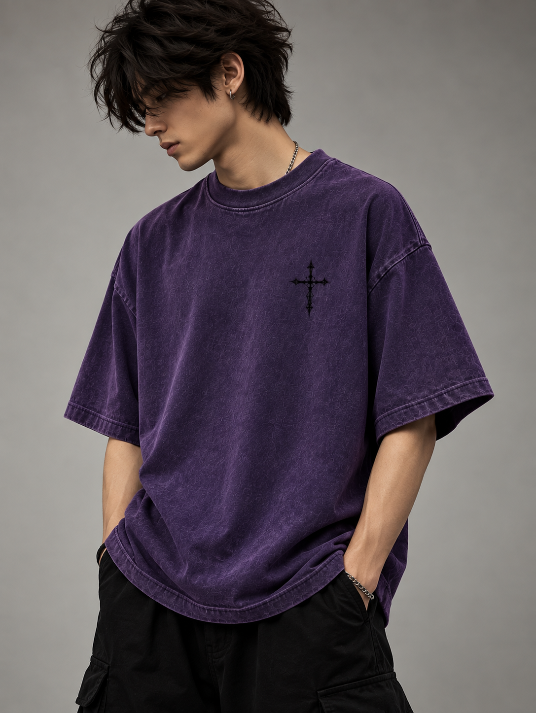 Violet Phantom — Dark Anime Oversized T-Shirt