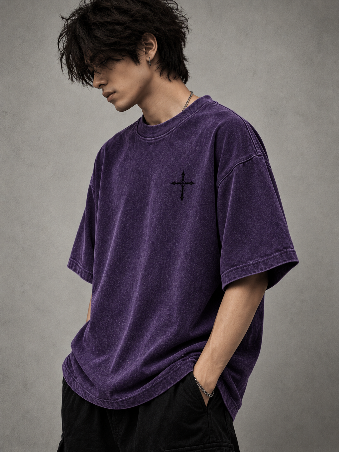 Violet Phantom — Dark Anime Oversized T-Shirt
