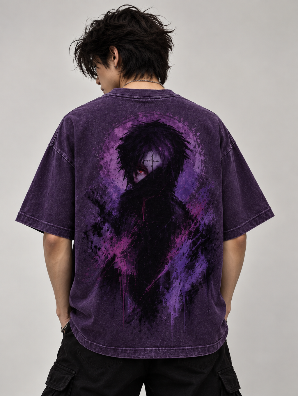 Violet Phantom — Dark Anime Oversized T-Shirt