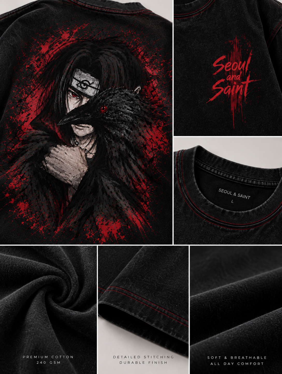 Crow of the Uchiha — Itachi Oversized T-Shirt