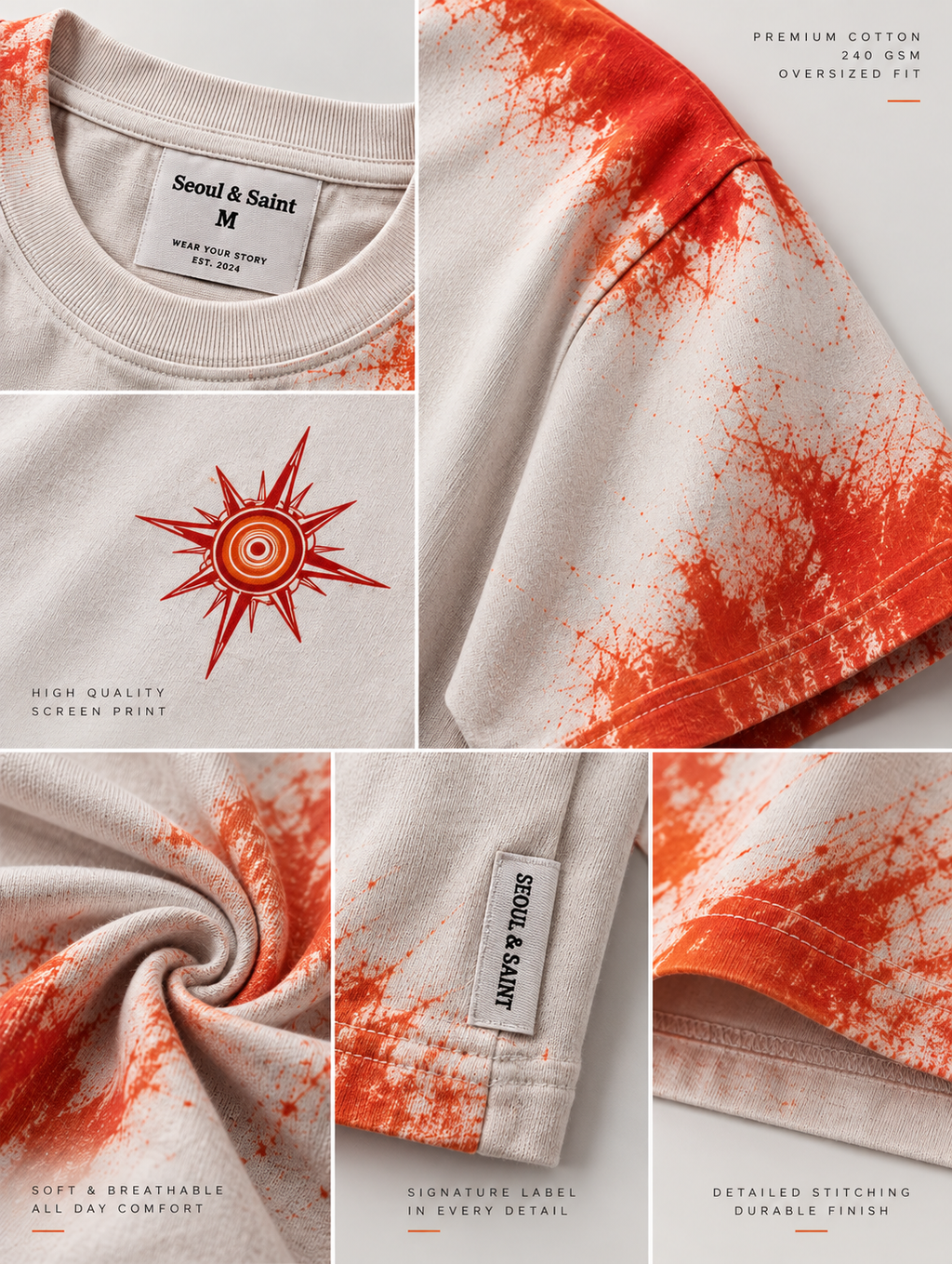 Crimson Eyes  Japanese Horror Anime Oversized T-Shirt