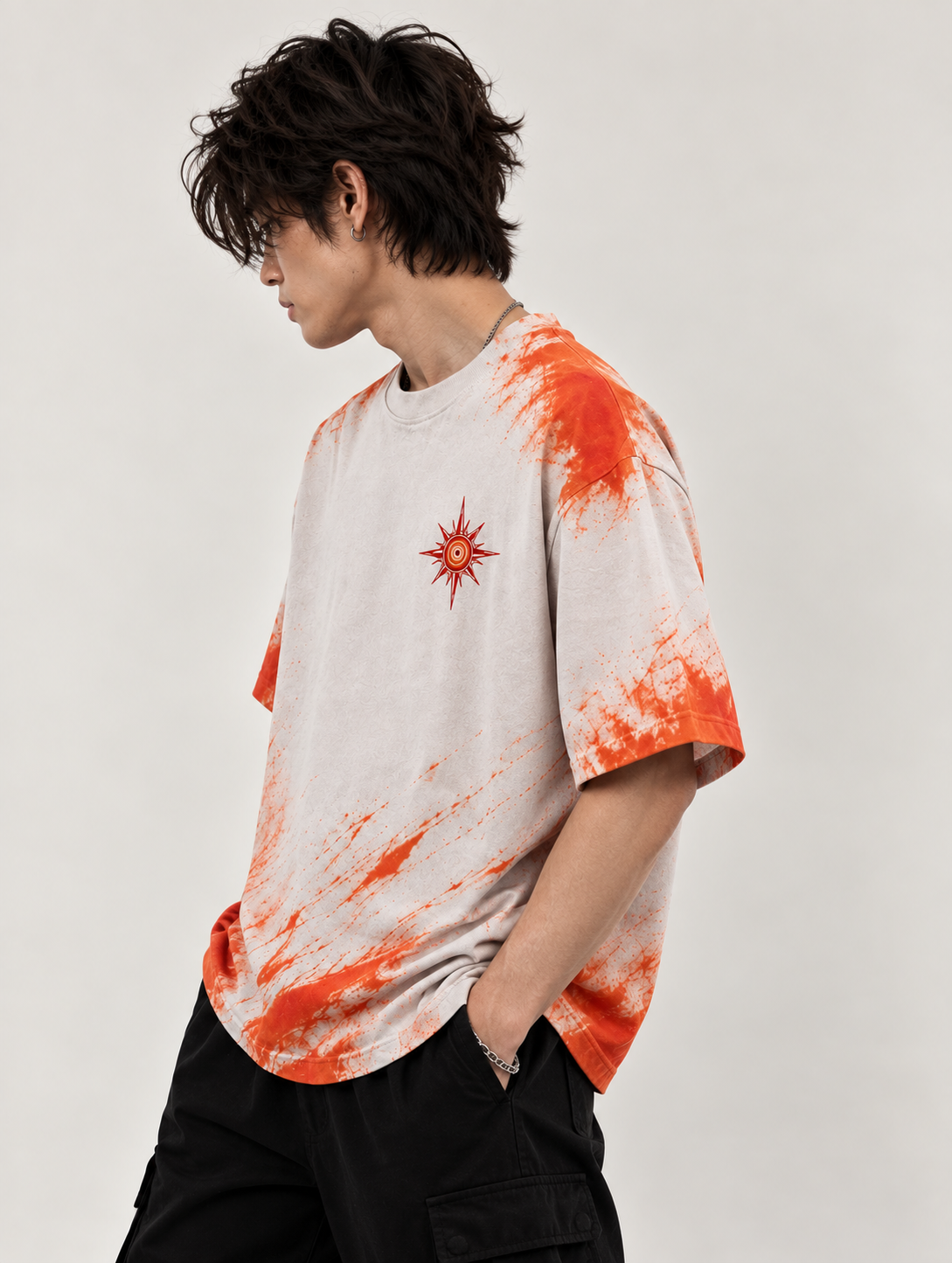 Crimson Eyes  Japanese Horror Anime Oversized T-Shirt