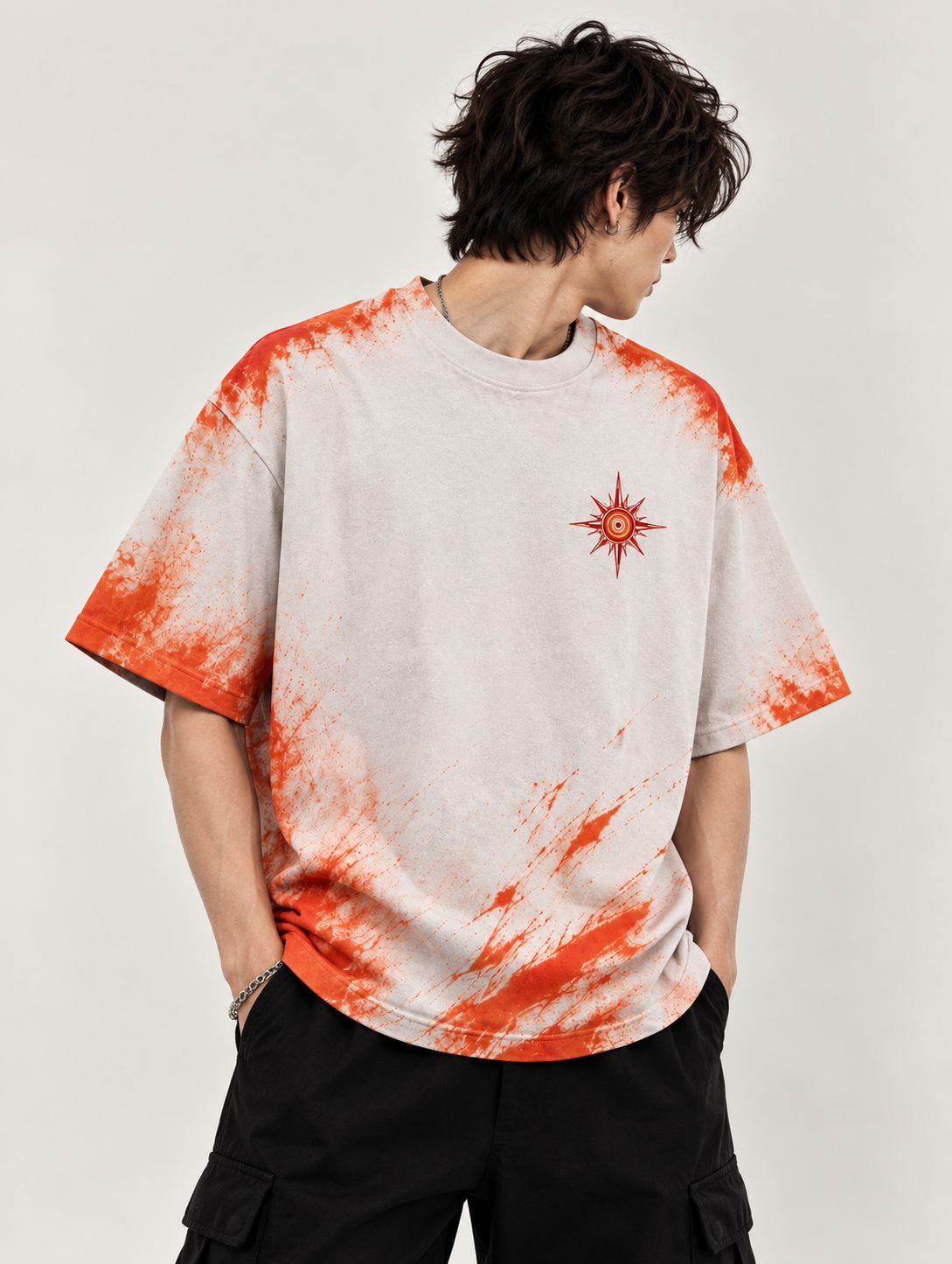 Crimson Eyes  Japanese Horror Anime Oversized T-Shirt