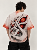 Crimson Eyes  Japanese Horror Anime Oversized T-Shirt