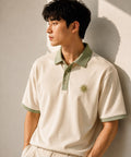 Sun Contrast Polo — Cream × Sage