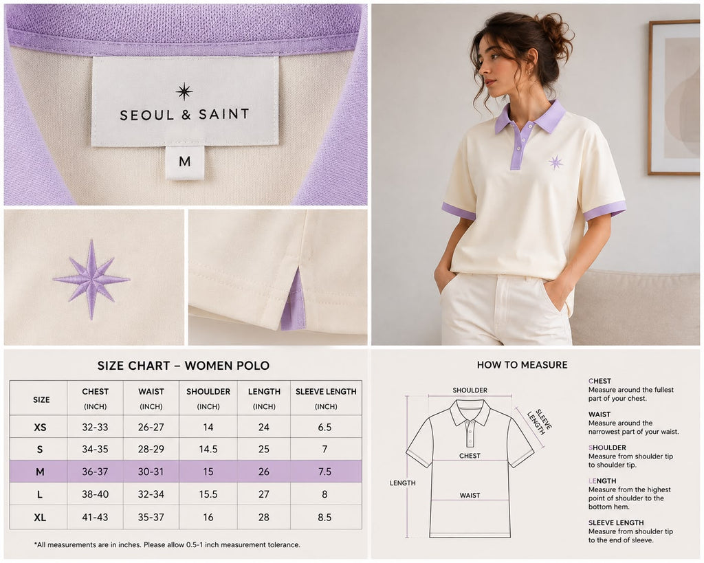 Star Contrast Oversized Polo