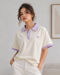Star Contrast Oversized Polo